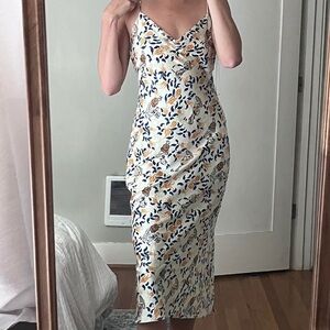 NWT Zara Satin Geisha Print Slip Dress Medium